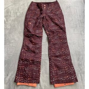 Under Armour Snow Ski Pants Small Womens Storm Infrared‎ Maroon Confetti